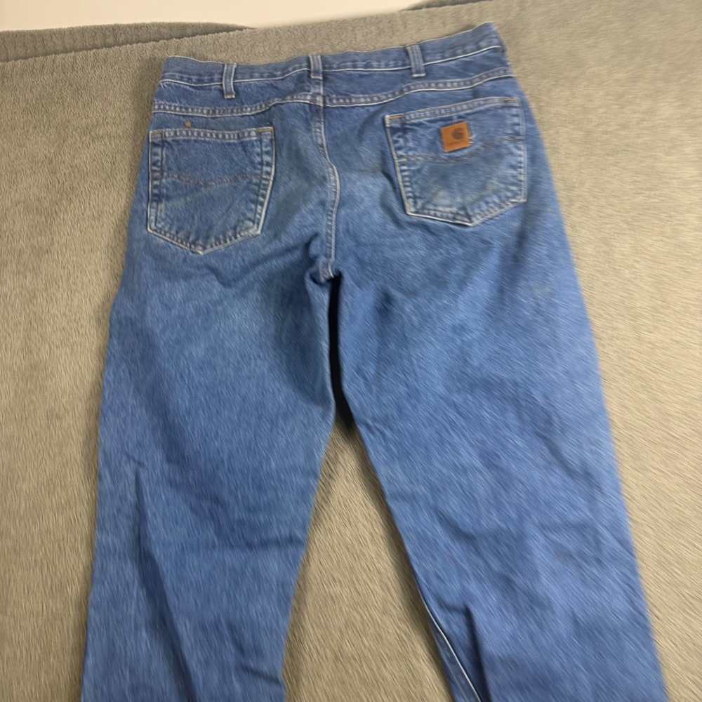 Carhartt B18 DST Traditional Fit Straight Leg Blue Denim Jeans Mens 35x34